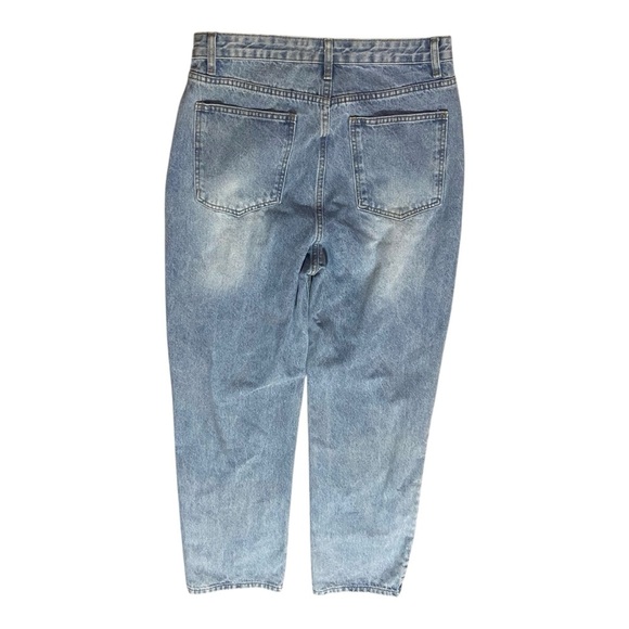 Mica’s Asymmetric Waist Straight Leg Jeans Sz L Barrel Jeans Wide Leg - Picture 3 of 6